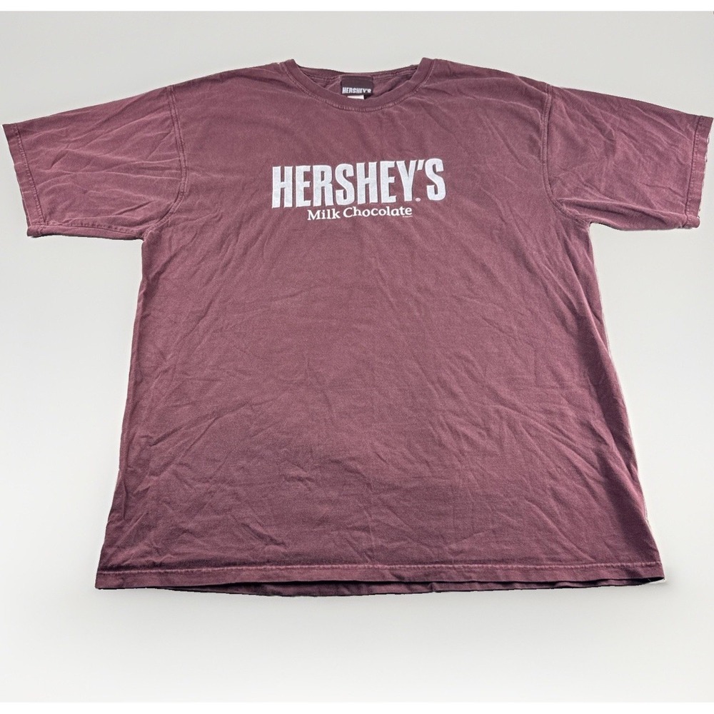 Vintage Hersheys T-Shirt Adult XL Brown 2003 Y2K Short Sleeve Crewneck Chocolate